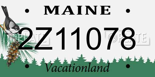 2Z11078 Maine License Plate