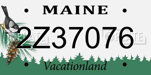 2Z37076 Maine License Plate