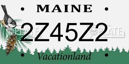 2Z45Z2 Maine License Plate