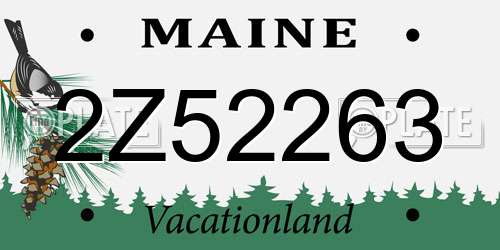 2Z52263 Maine License Plate