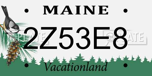 2Z53E8 Maine License Plate