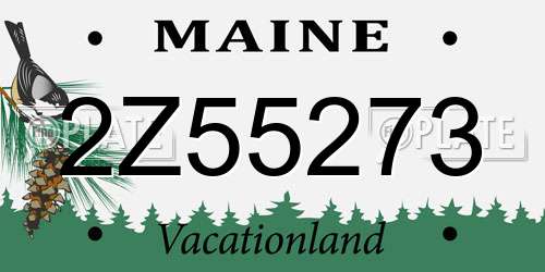2Z55273 Maine License Plate