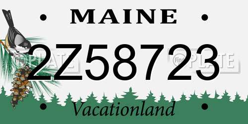 2Z58723 Maine License Plate
