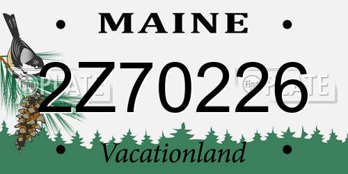 2Z70226 Maine License Plate