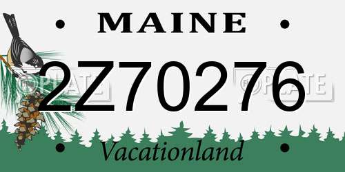 2Z70276 Maine License Plate