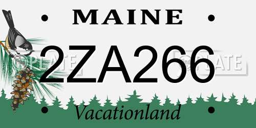 2ZA266 Maine License Plate