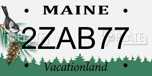 2ZAB77 Maine License Plate