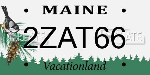 2ZAT66 Maine License Plate