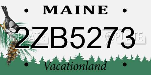 2ZB5273 Maine License Plate