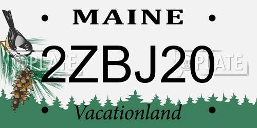 2ZBJ20 Maine License Plate