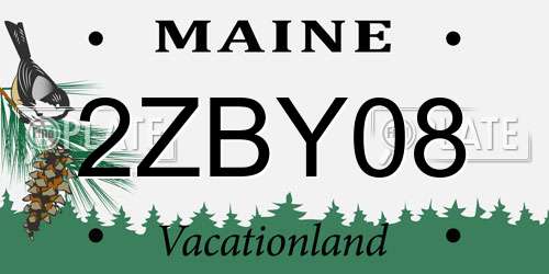 2ZBY08 Maine License Plate