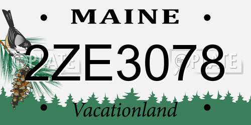 2ZE3078 Maine License Plate