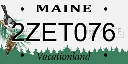 2ZET076 Maine License Plate