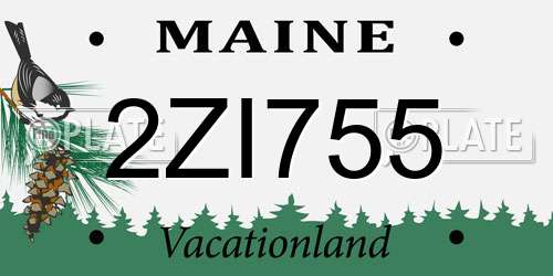2ZI755 Maine License Plate