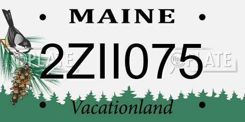 2ZII075 Maine License Plate