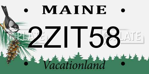 2ZIT58 Maine License Plate
