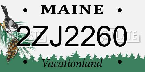 2ZJ2260 Maine License Plate