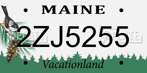 2ZJ5255 Maine License Plate