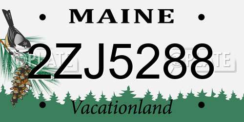 2ZJ5288 Maine License Plate