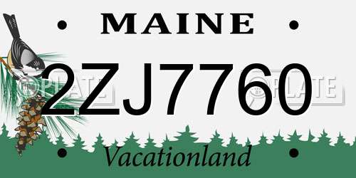 2ZJ7760 Maine License Plate
