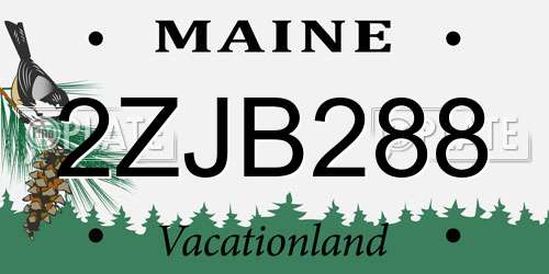 2ZJB288 Maine License Plate