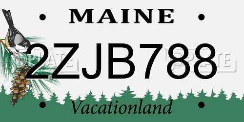 2ZJB788 Maine License Plate