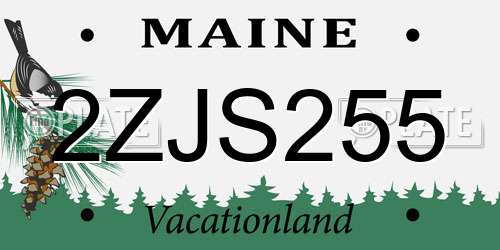 2ZJS255 Maine License Plate