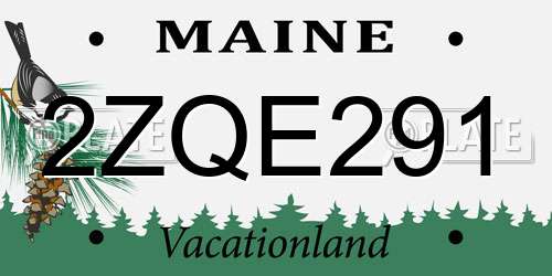 2ZQE291 Maine License Plate