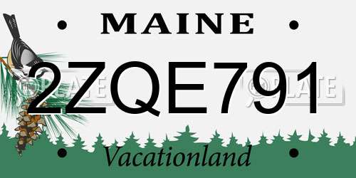 2ZQE791 Maine License Plate