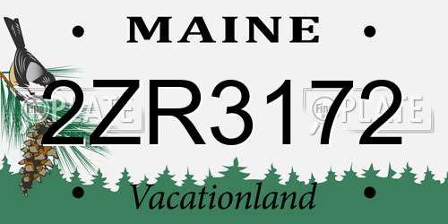 2ZR3172 Maine License Plate