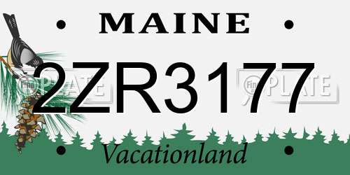 2ZR3177 Maine License Plate