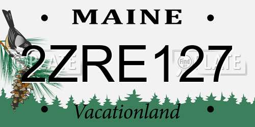 2ZRE127 Maine License Plate