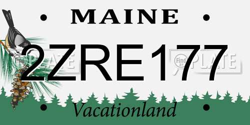 2ZRE177 Maine License Plate