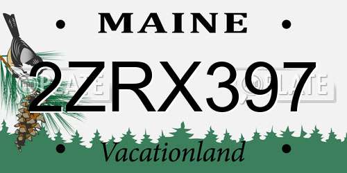 2ZRX397 Maine License Plate
