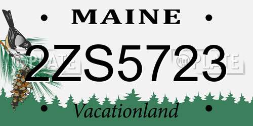 2ZS5723 Maine License Plate