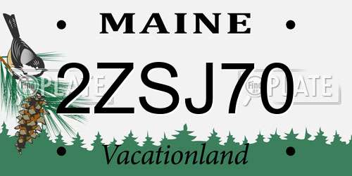 2ZSJ70 Maine License Plate