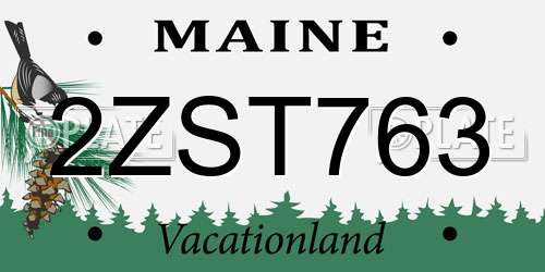 2ZST763 Maine License Plate