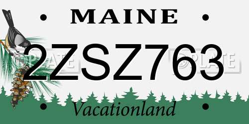 2ZSZ763 Maine License Plate
