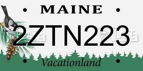 2ZTN223 Maine License Plate