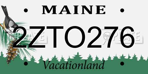 2ZTO276 Maine License Plate