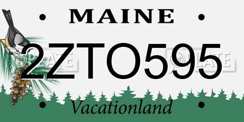 2ZTO595 Maine License Plate