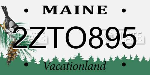 2ZTO895 Maine License Plate