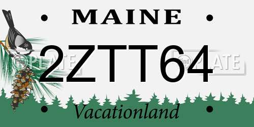 2ZTT64 Maine License Plate