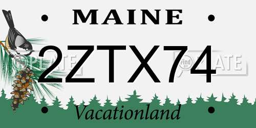 2ZTX74 Maine License Plate