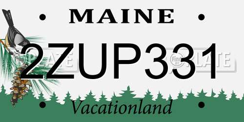 2ZUP331 Maine License Plate