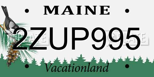2ZUP995 Maine License Plate