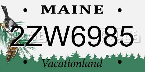 2ZW6985 Maine License Plate