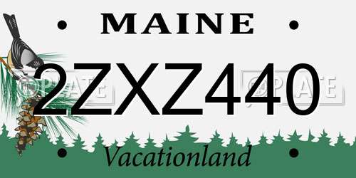 2ZXZ440 Maine License Plate