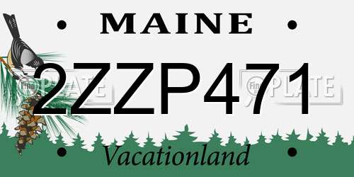 2ZZP471 Maine License Plate