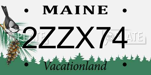 2ZZX74 Maine License Plate